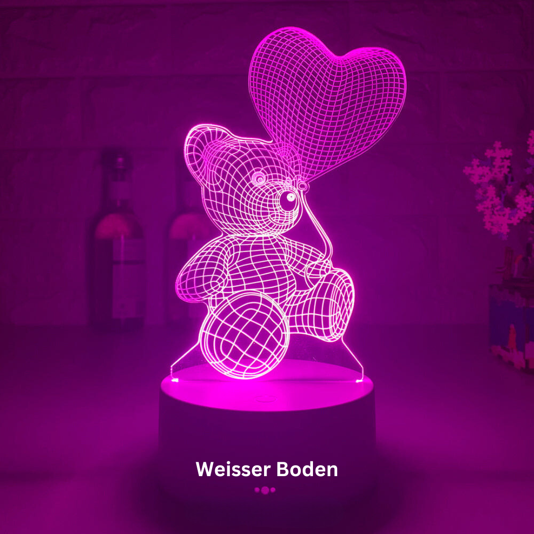 Romantischer 3D Liebesbär | Einzigartiges visuelles Lichterlebnis