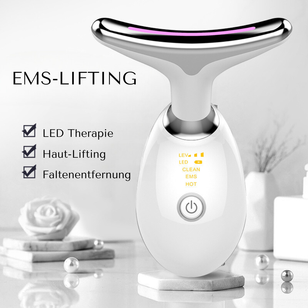 EMS-Thermal-Nacken-Lifting-Massagegerät | LED Gesichtsbehandlung & Nackenlifting