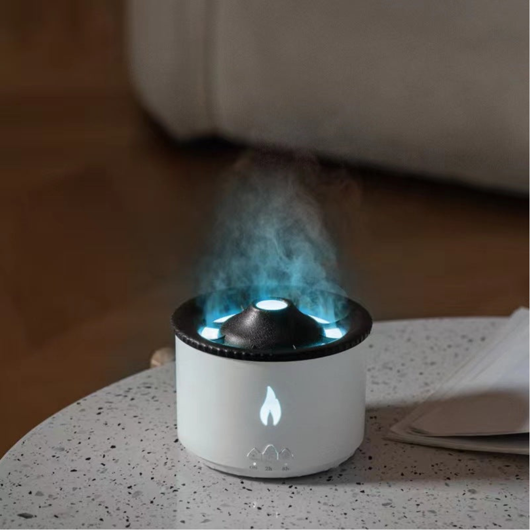 Vulkan Luftbefeuchter mit Aromaöl-Diffuser und LED-Beleuchtung