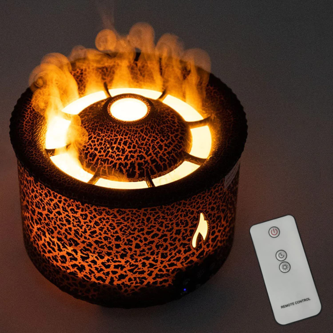 Vulkan Luftbefeuchter mit Aromaöl-Diffuser und LED-Beleuchtung