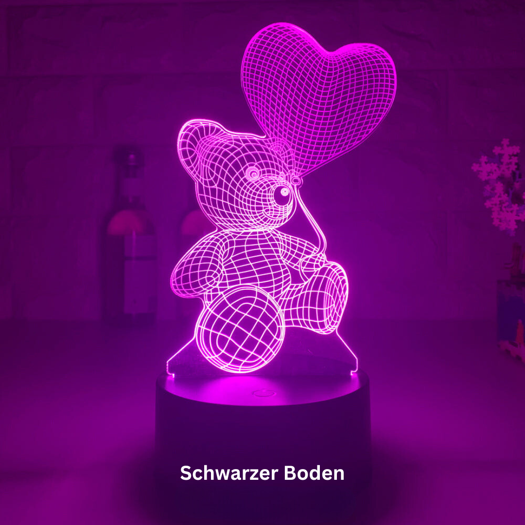 Romantischer 3D Liebesbär | Einzigartiges visuelles Lichterlebnis