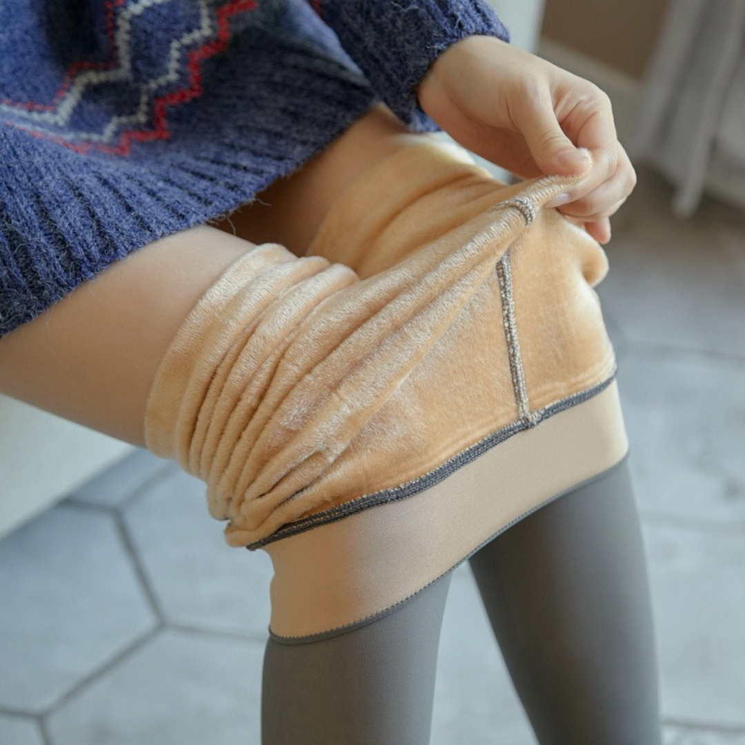 Kuschelige Leggings-Strümpfe | Leggings mit täuschend echtem Transparent-Look