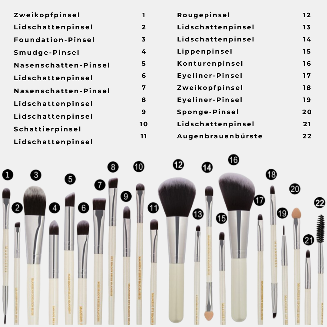 Professionelles 22-teiliges Make-up-Pinselset