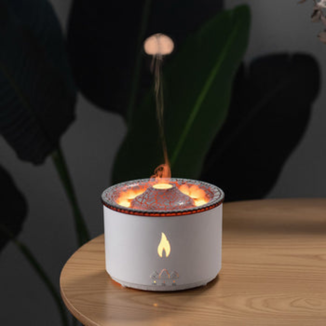 Vulkan Luftbefeuchter mit Aromaöl-Diffuser und LED-Beleuchtung
